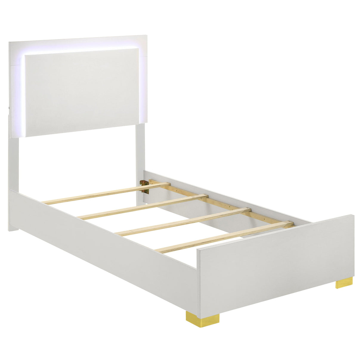 Marceline  Bed with LED Headboard White