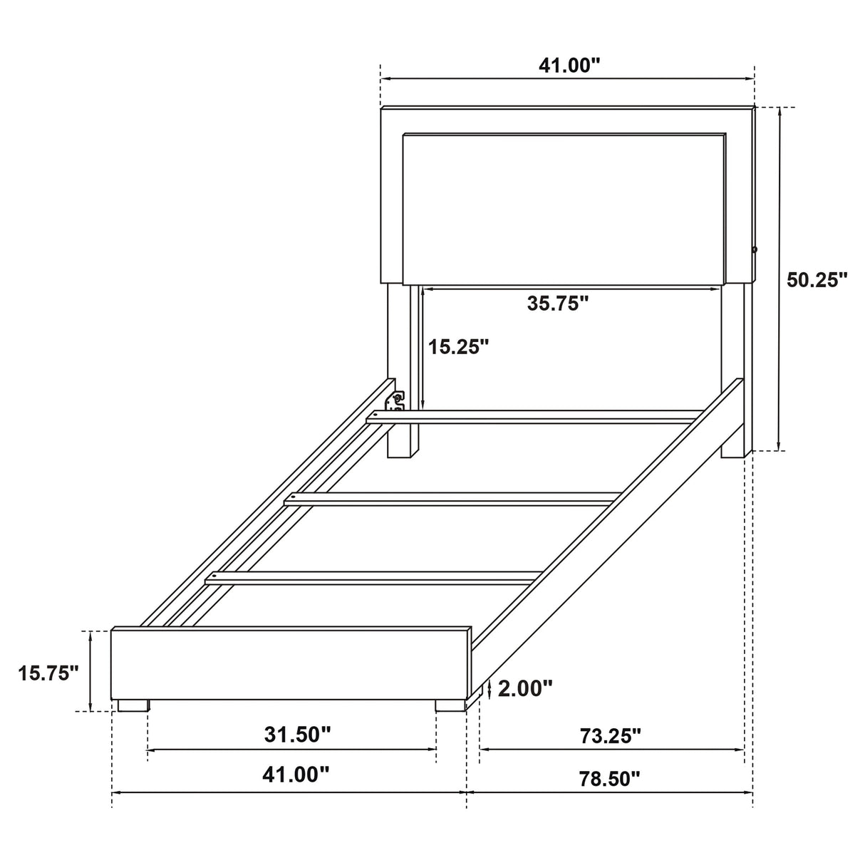 Marceline  Bed with LED Headboard White