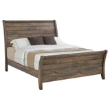 Frederick  Sleigh Panel Bed Weathered Oak