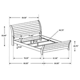 Frederick  Sleigh Panel Bed Weathered Oak