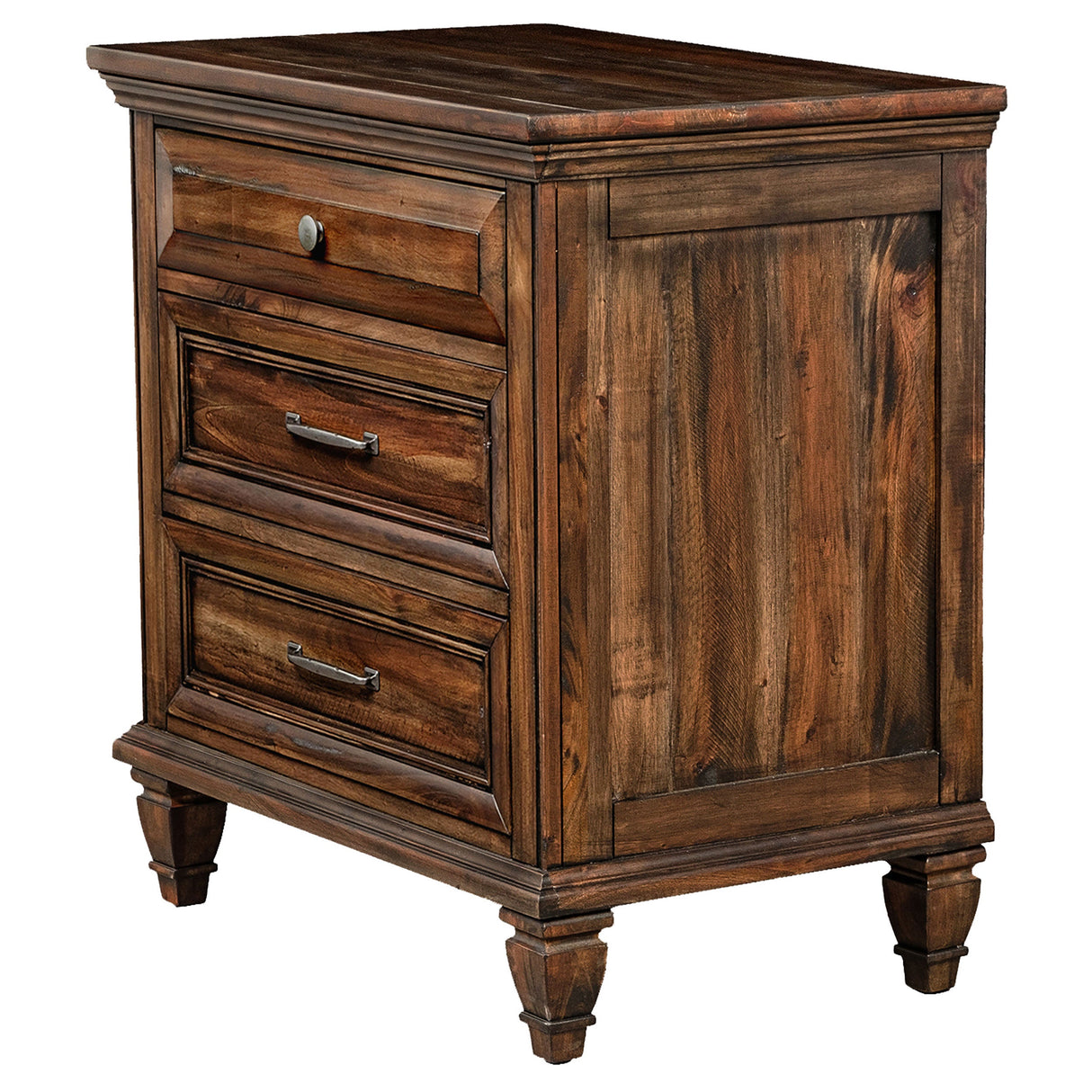 Avenue 3-drawer Nightstand Weathered Burnished Brown