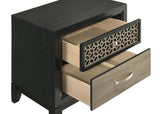 Valencia 2-drawer Nightstand Light Brown and Black