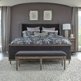 Alderwood  Upholstered Panel Bed Charcoal Grey