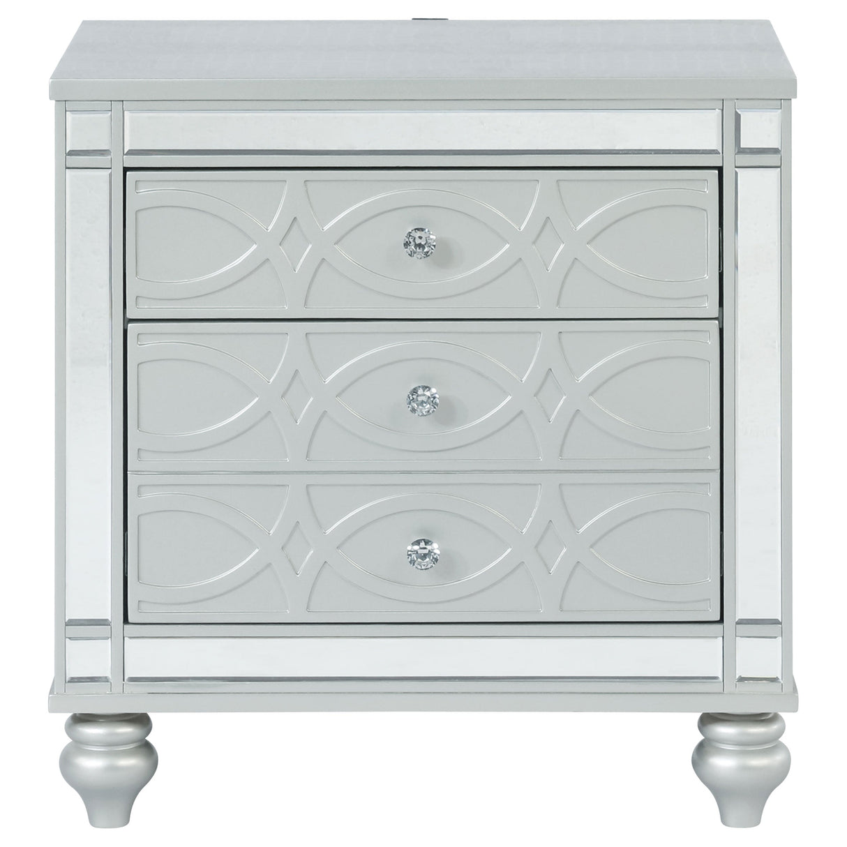 Gunnison 2-drawer Nightstand Silver Metallic