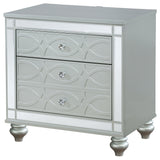 Gunnison 2-drawer Nightstand Silver Metallic