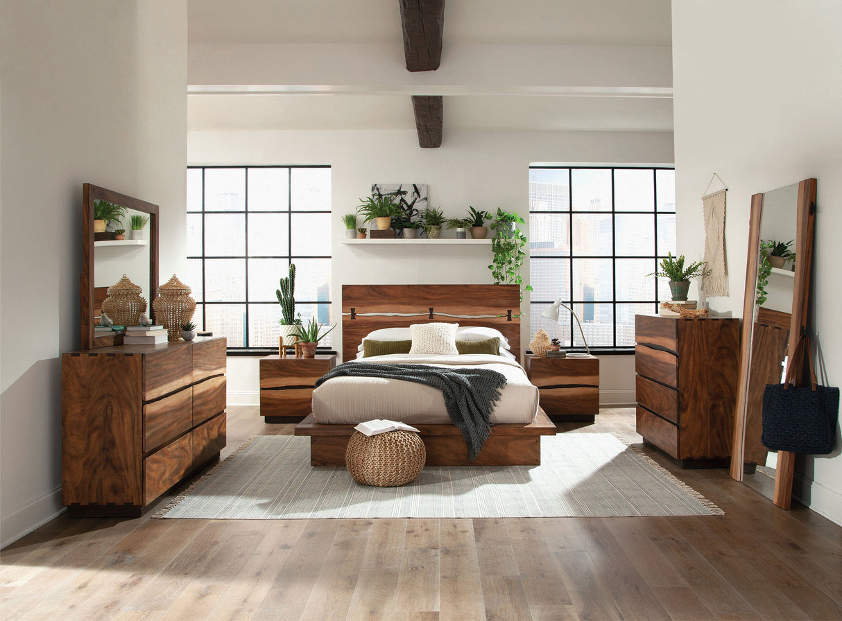 Winslow  Bed Smokey Walnut and Coffee Bean