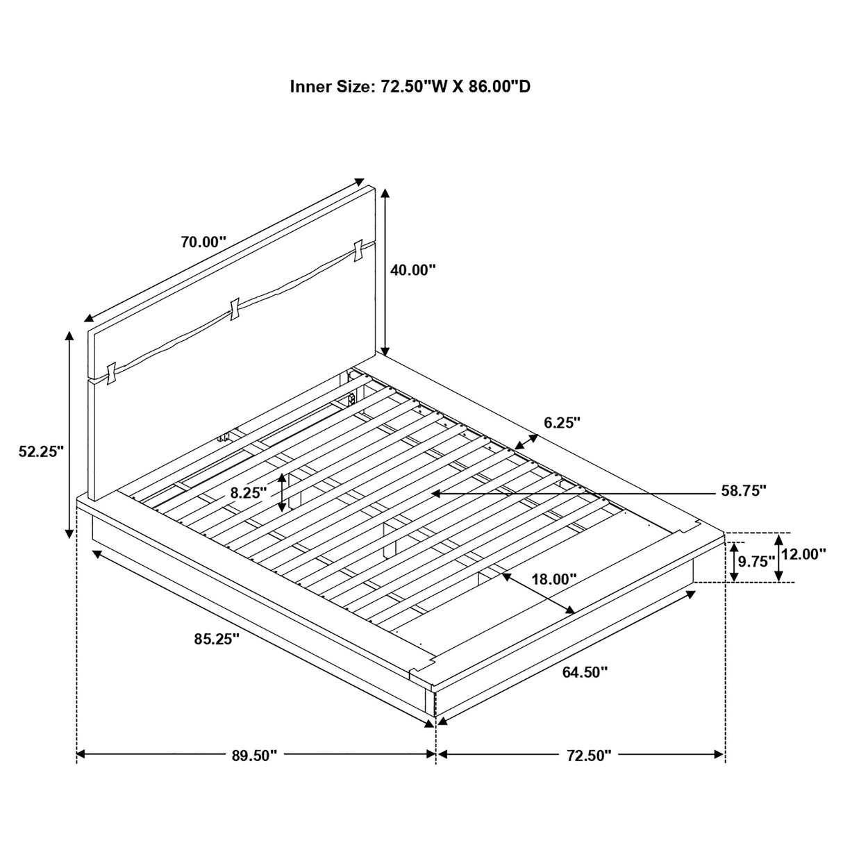 Winslow  Bed Smokey Walnut and Coffee Bean