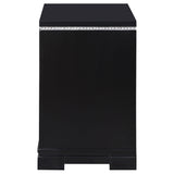 Cappola Rectangular 2-drawer Nightstand Silver and Black