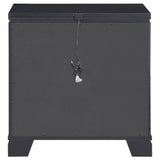 Cappola Rectangular 2-drawer Nightstand Silver and Black