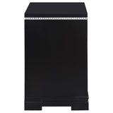 Cappola Rectangular 2-drawer Nightstand Silver and Black