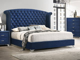 Melody  Wingback Upholstered Bed Pacific Blue