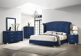 Melody  Wingback Upholstered Bed Pacific Blue