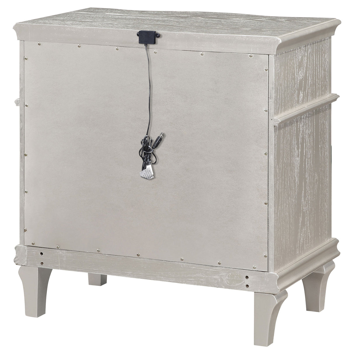 Evangeline 3-drawer Nightstand Silver Oak