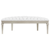 Heidi Upholstered Bench Metallic Platinum