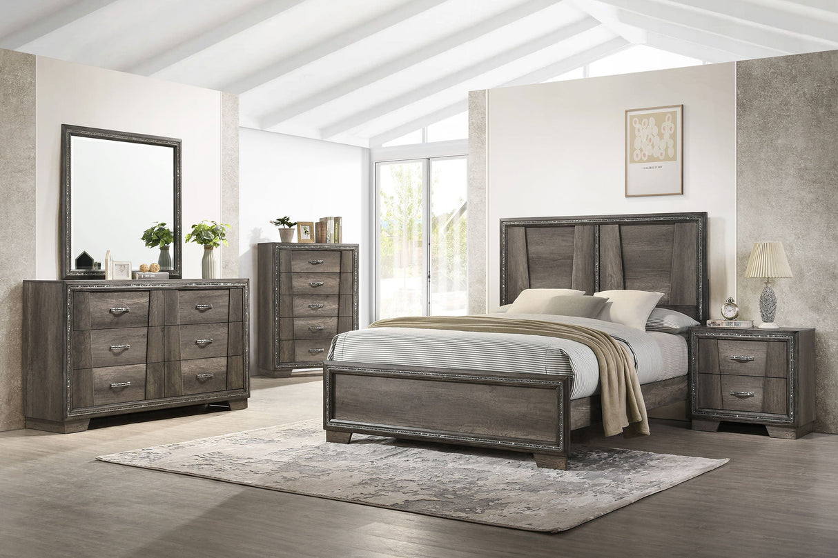 Janine  Panel Bed Grey