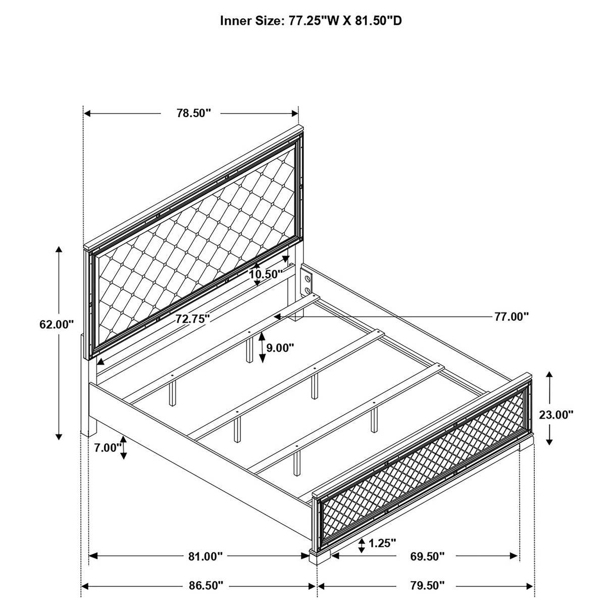 Eleanor Upholstered Tufted Bed White