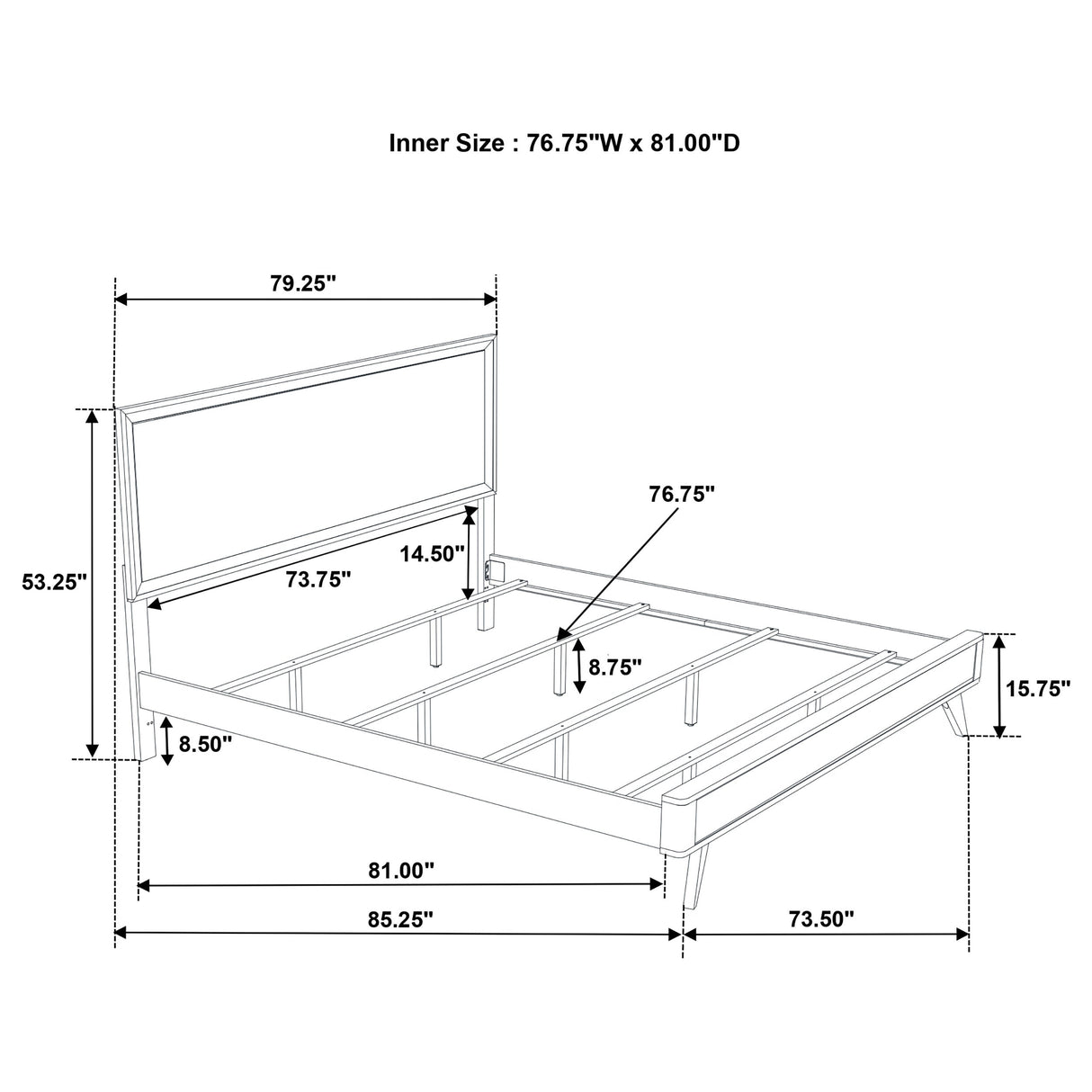 Janelle  Panel Bed White