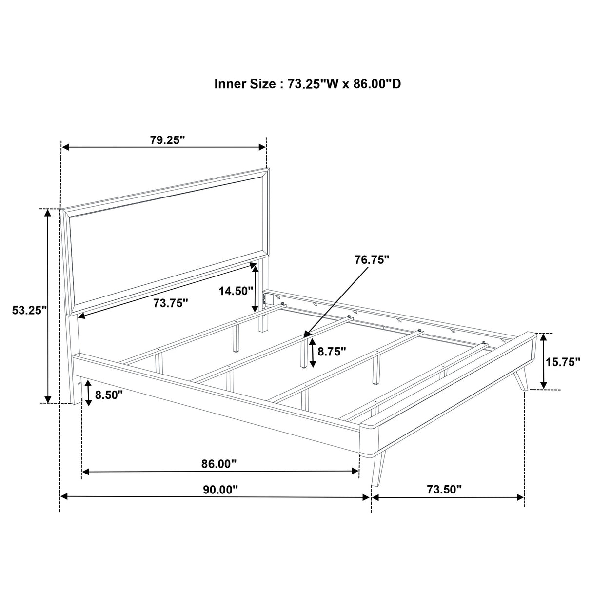 Janelle  Panel Bed White