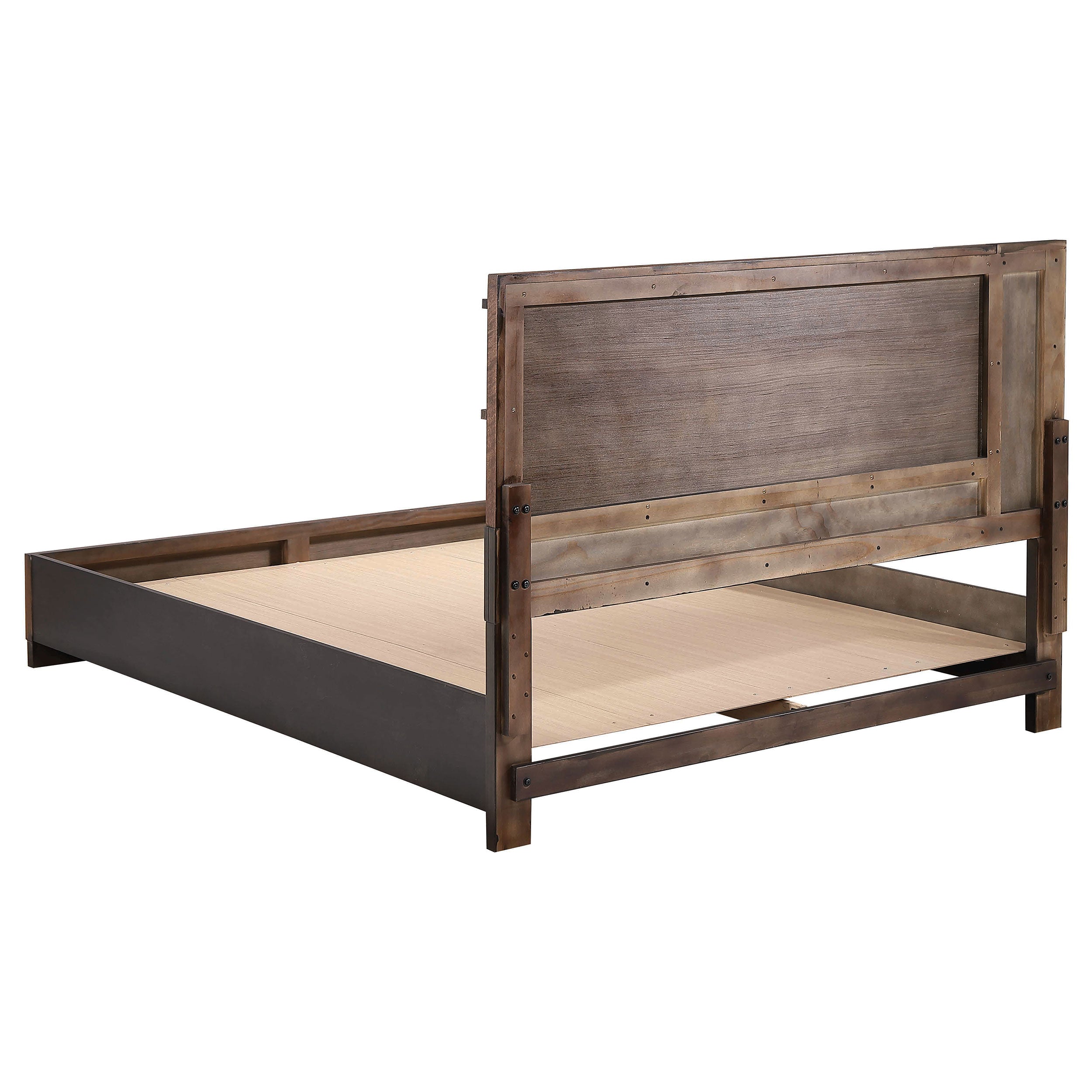 Azalia Wood Eastern King Panel Bed Walnut