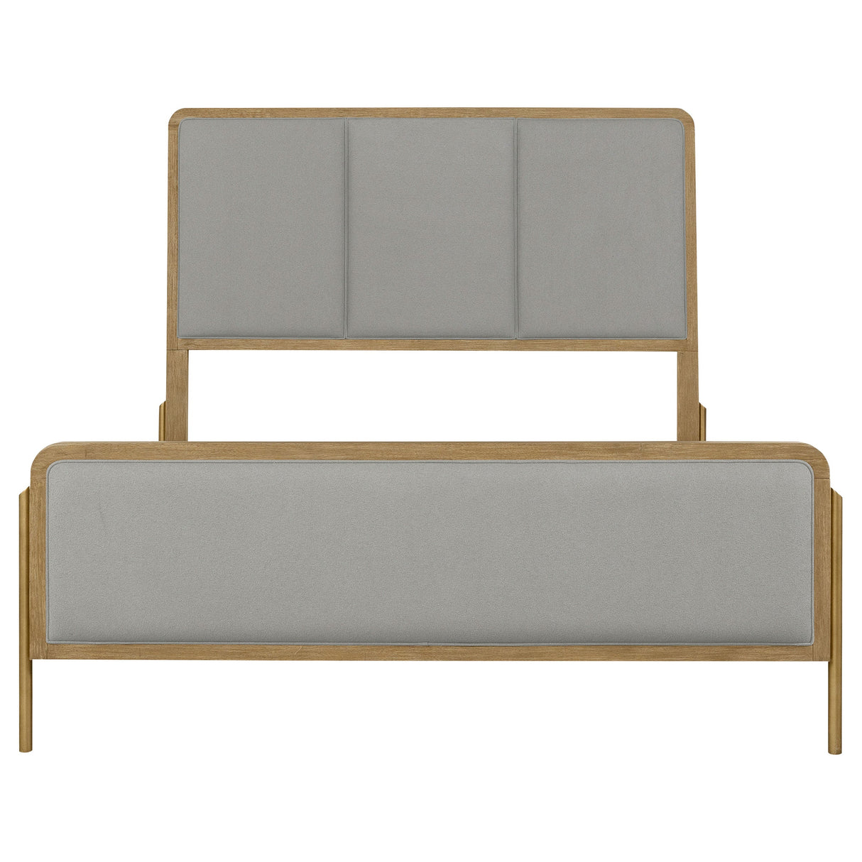 Arini Upholstered  Panel Bed Sand Wash and Grey