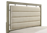 Giselle  Panel Bed with Upholstered Headboard Rustic Beige