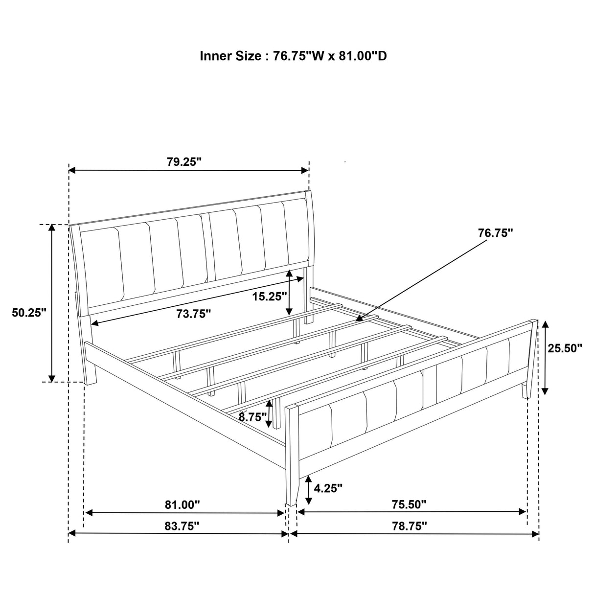 Wilkes 51-inch Upholstered  Bed Dark Cocoa