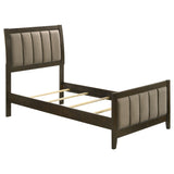 Wilkes 51-inch Upholstered  Bed Dark Cocoa