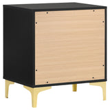 Kendall 2-drawer Nightstand Black and Gold