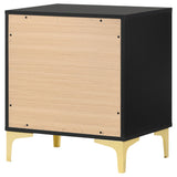 Kendall 2-drawer Nightstand Black and Gold