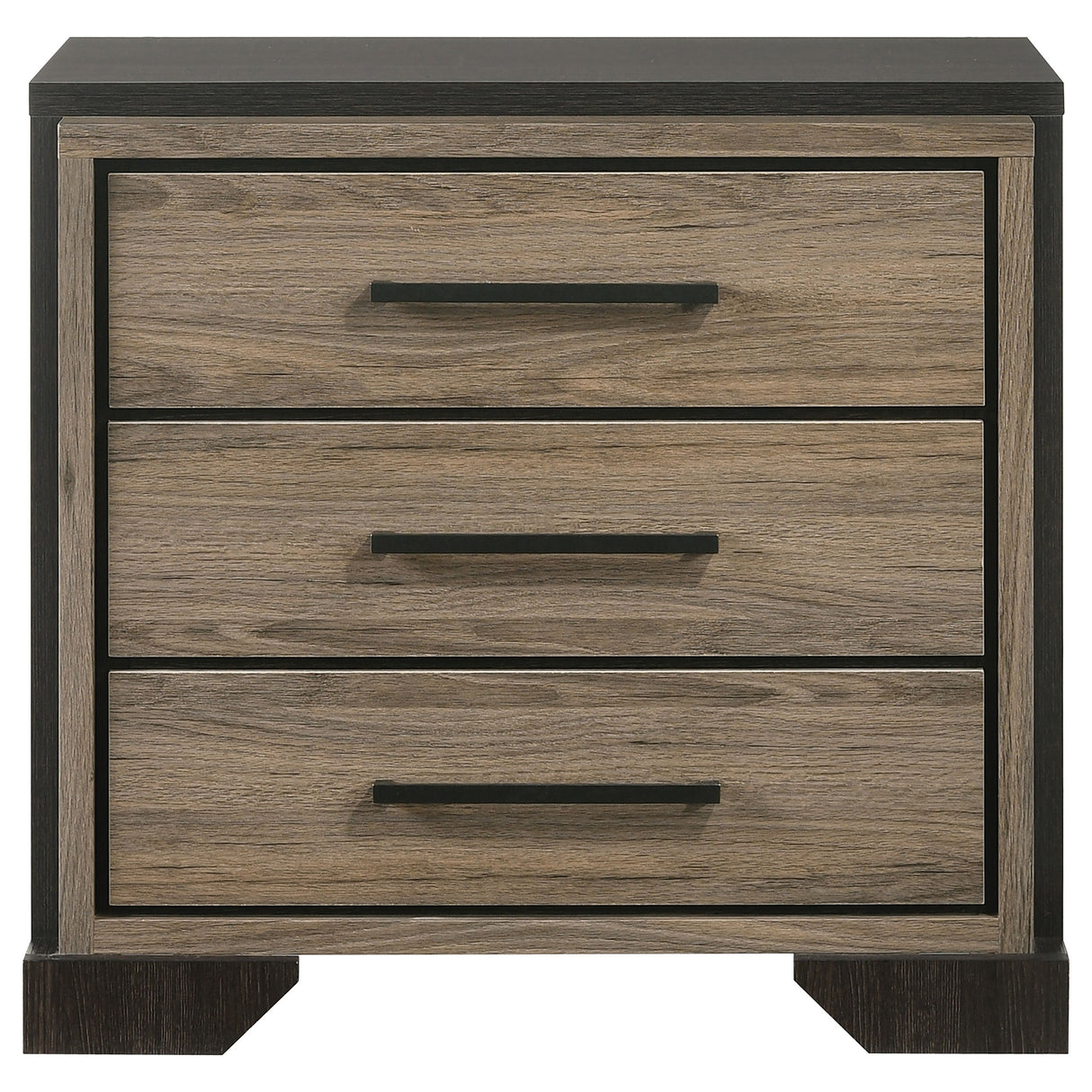 Baker 3-drawer Nightstand Brown and Light Taupe