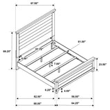 Lilith  Panel Bed Distressed Grey and White