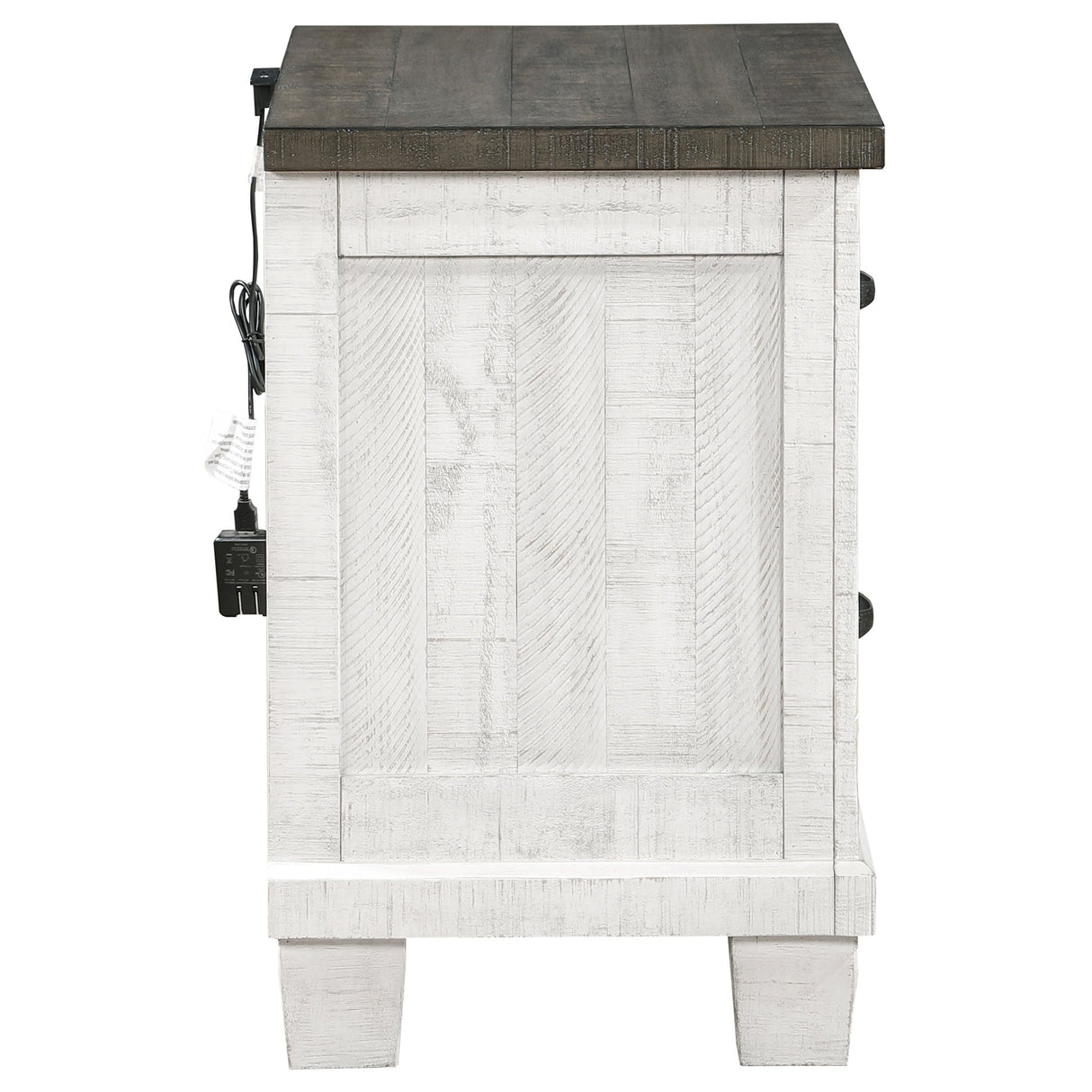 Lilith 2-drawer Nightstand Distressed Grey and White