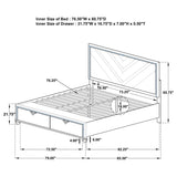 Veronica  Platform Storage Bed with Upholstered LED Headboard Light Silver