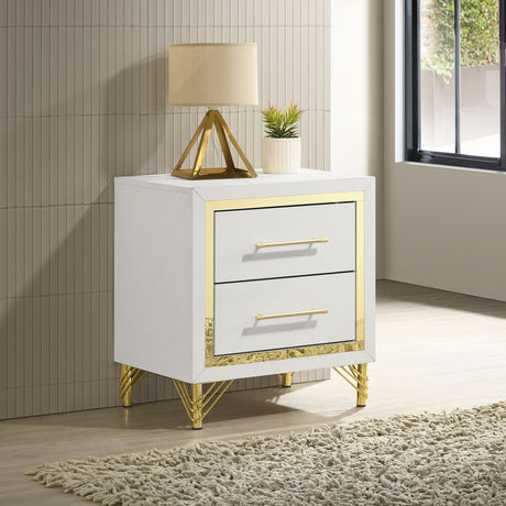 Lucia 2-drawer Nightstand Bedside Table White