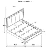 Kieran  Panel Bed with Upholstered LED Headboard Grey