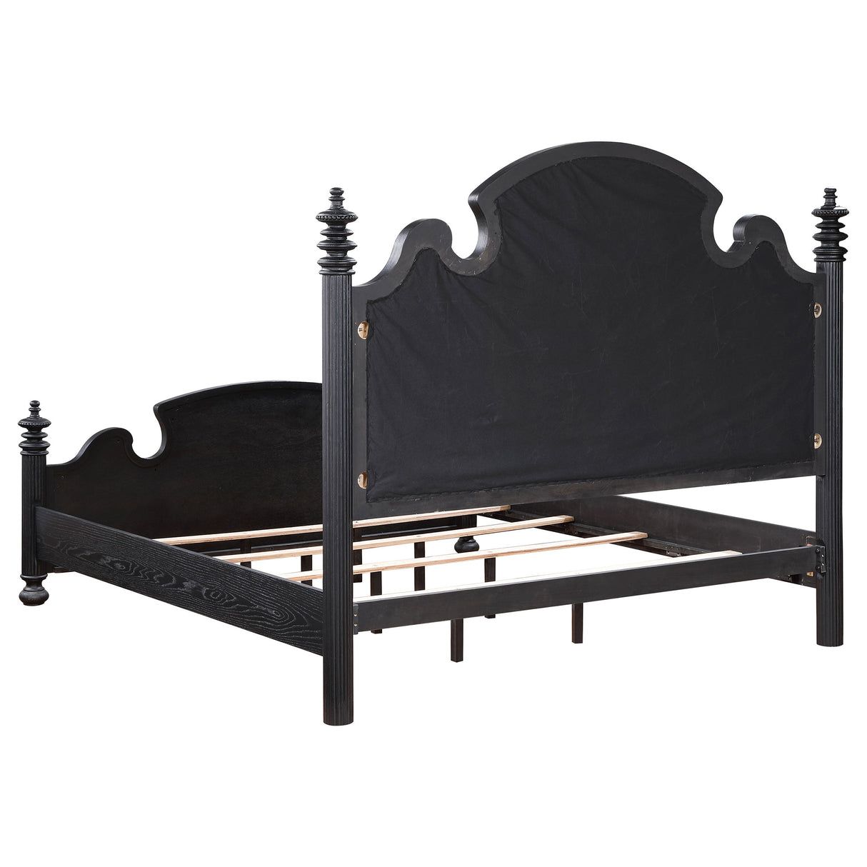 Celina  Bed with Upholstered Headboard Black and Beige