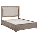 Kenora 56-inch  LED Storage Bed Barley Brown