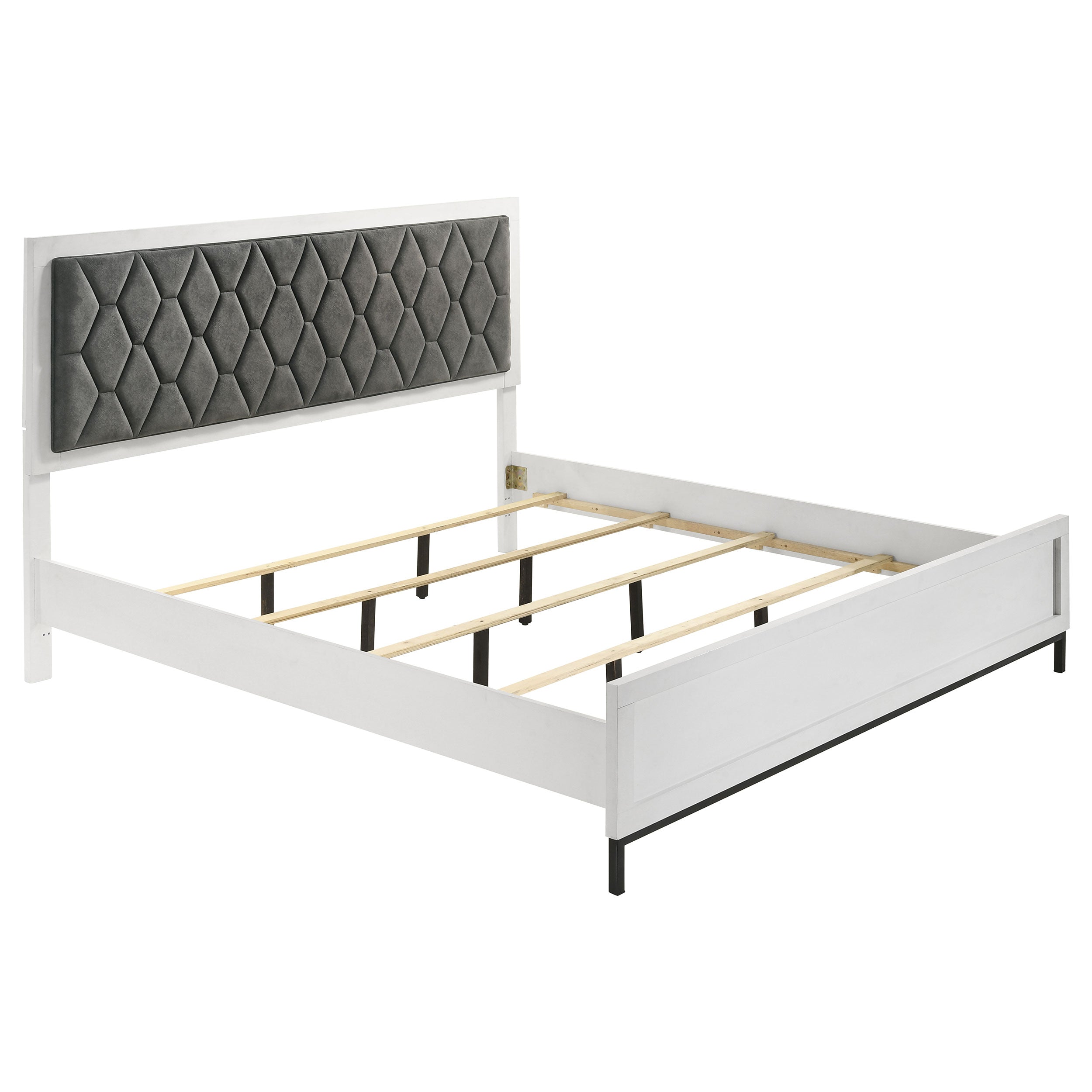 Sonora  Upholstered Panel Bed White