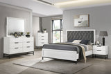 Sonora  Upholstered Panel Bed White