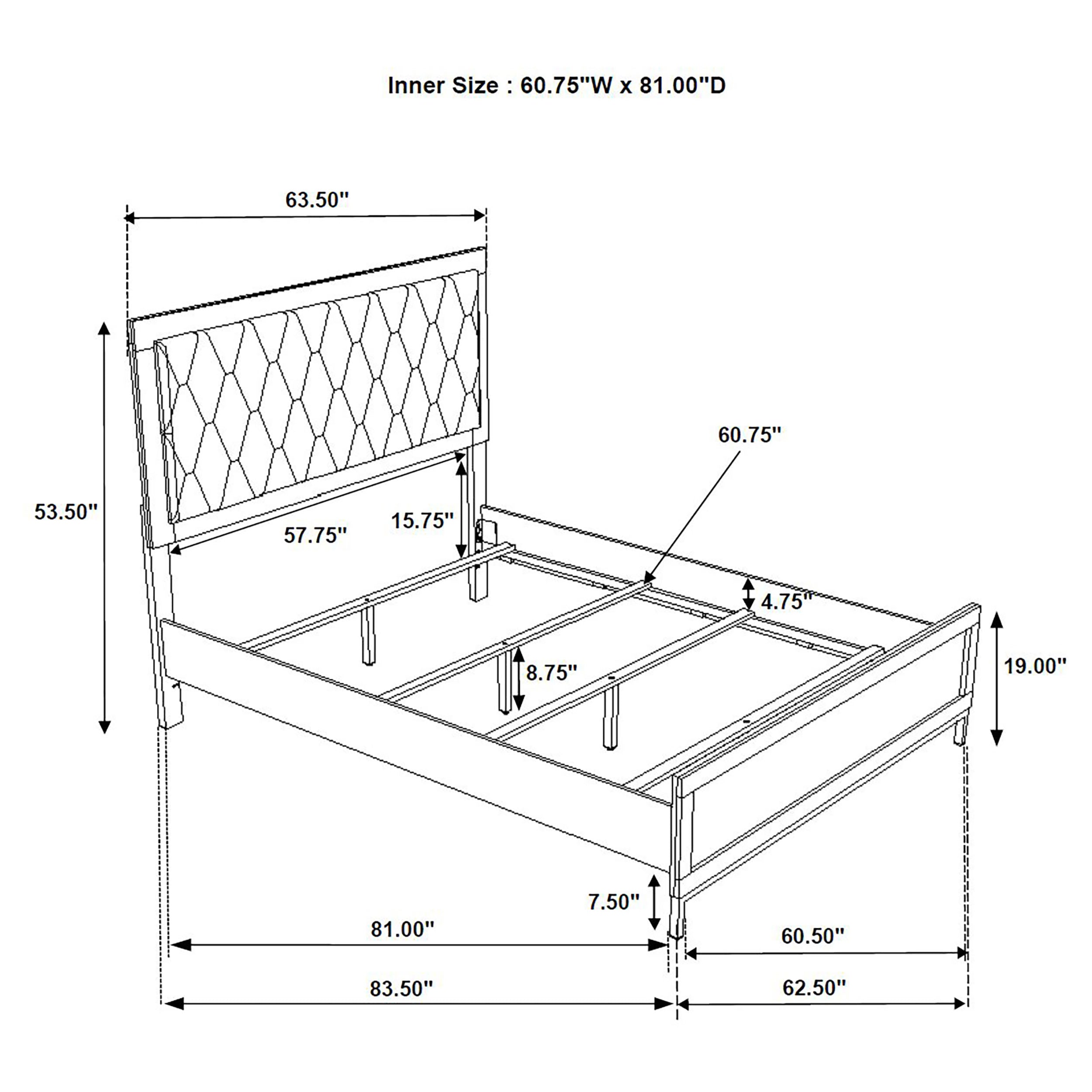 Sonora  Upholstered Panel Bed White