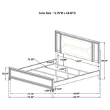 Marmore 64-inch  Panel Bed LED Headboard White