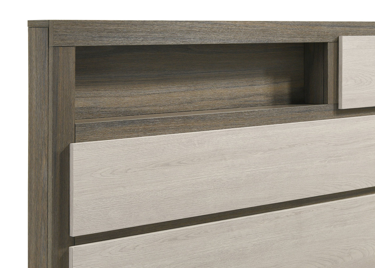 Fenwick  Bed Bookcase Headboard Grey Oak