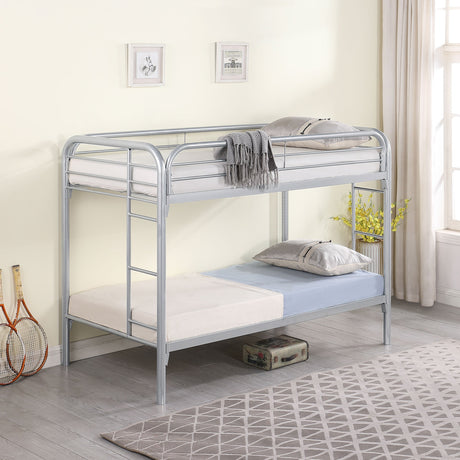 Morgan Twin Over Twin Bunk Bed Silver