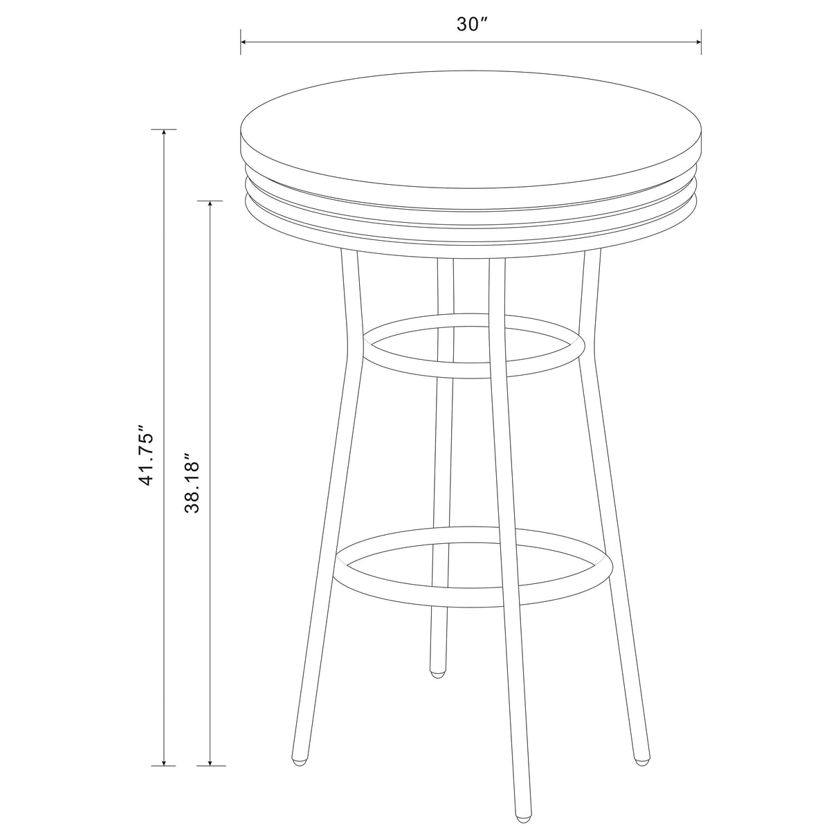 Theodore Round Bar Table Chrome and Glossy White