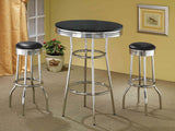 Theodore Round Bar Table Chrome and Glossy White