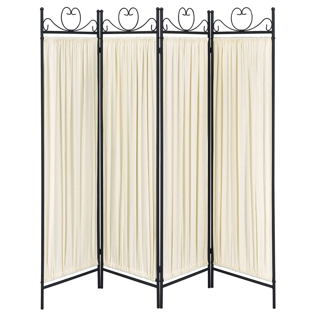 Dove 4-panel Folding Screen Beige and Black