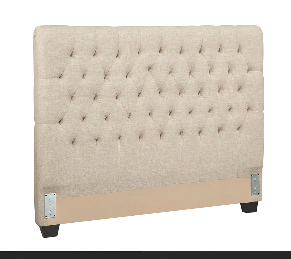 Chloe Tufted Upholstered Full Headboard Oatmeal