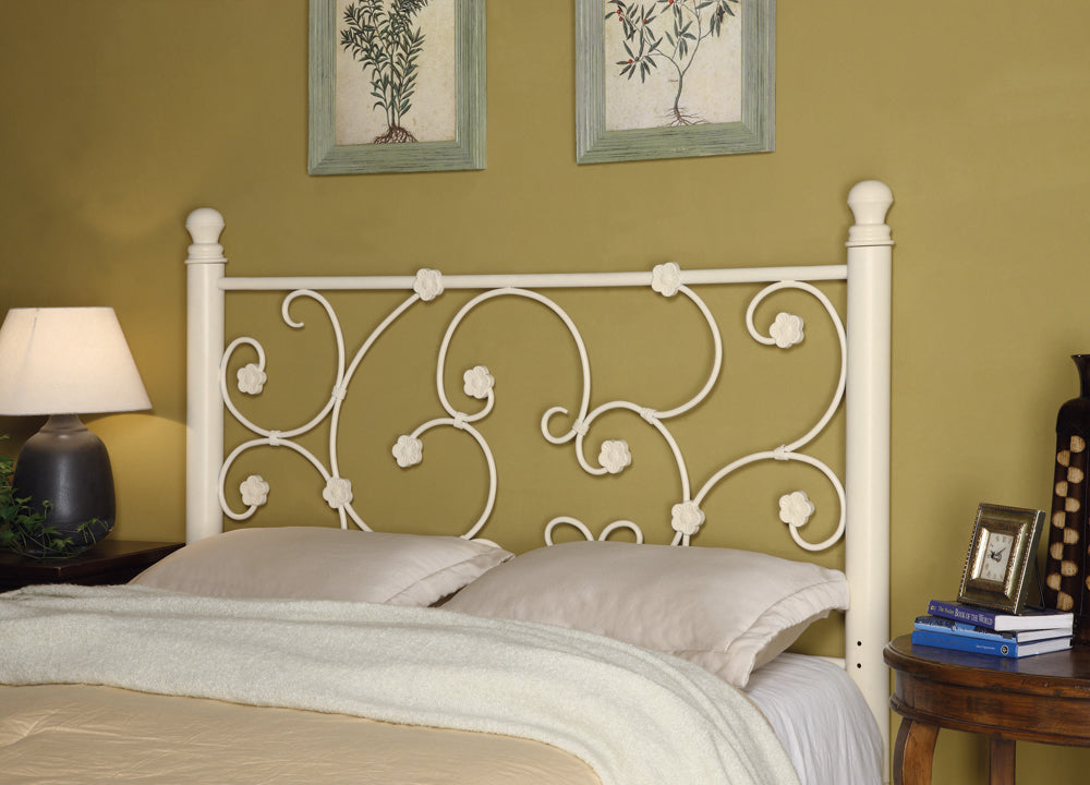 Chelsea  / Full Headboard with Floral Pattern White