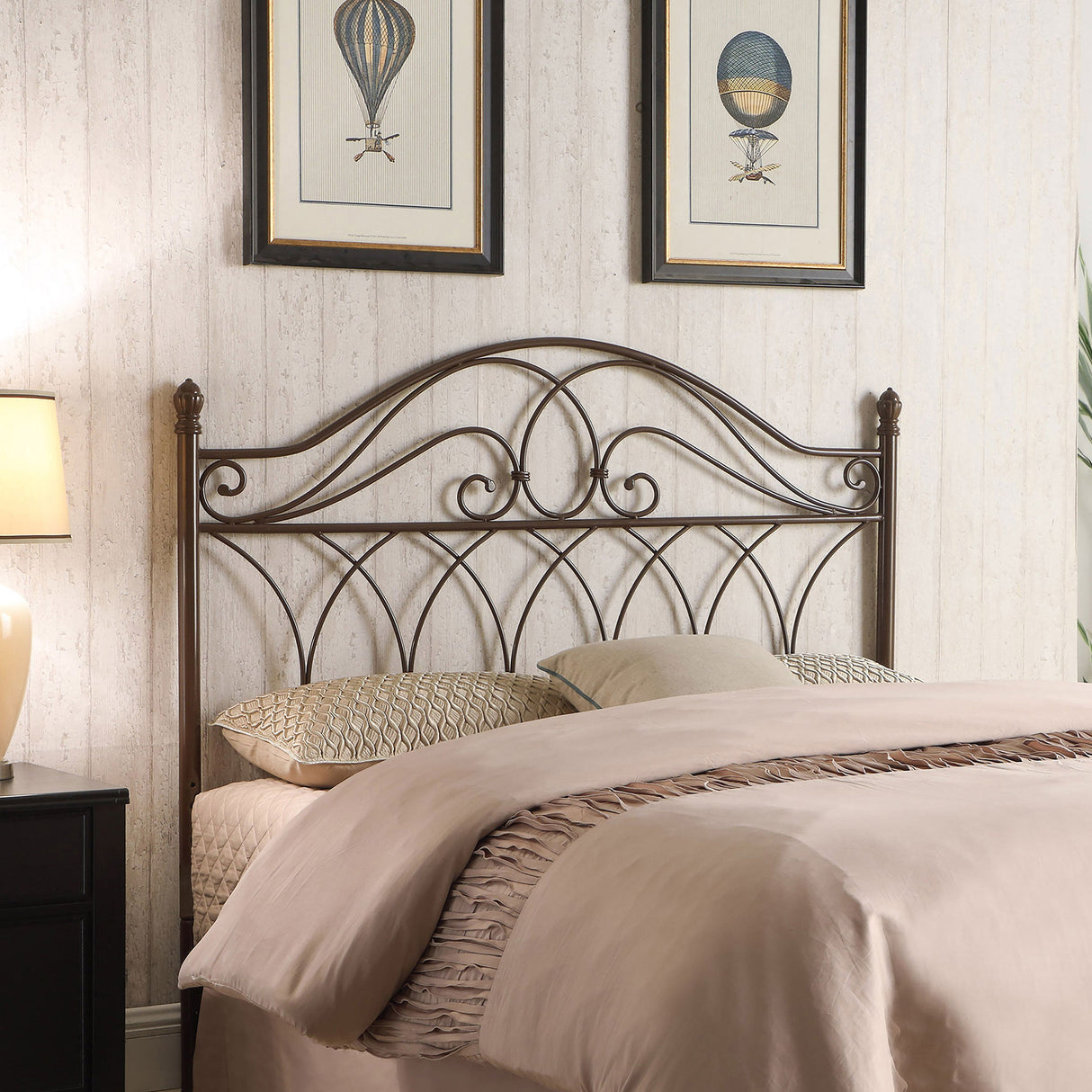 Zola  / Full Metal Scroll Headboard Brown