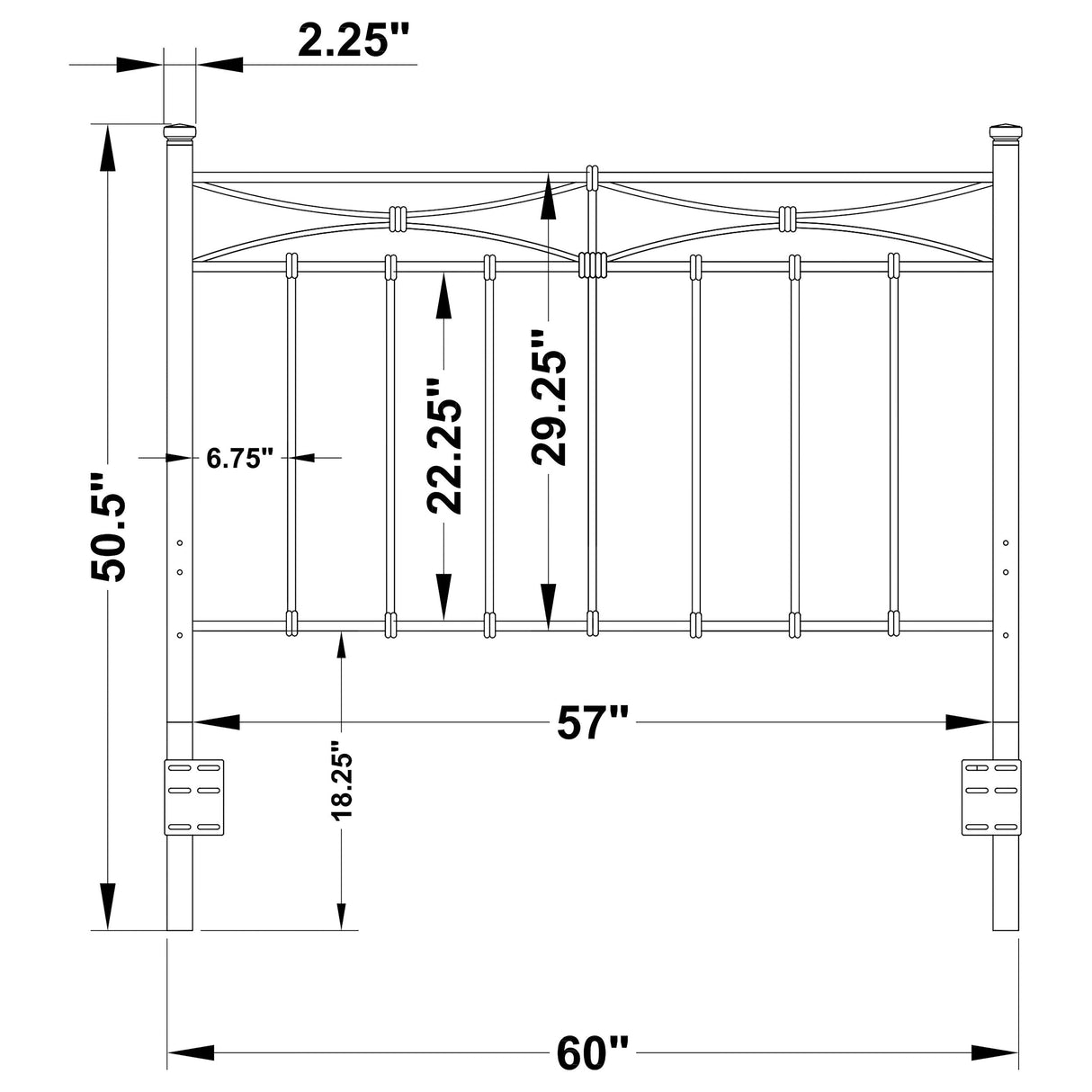 Lane  / Full Metal Headboard Rustic Bronze